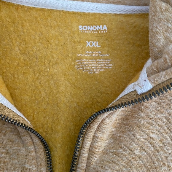 Sonoma Men's Yellow Quarter Zip Sweater Size XXL - Picture 3 of 4